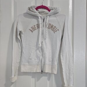 Vintage Abercrombie & Fitch Cream Hoodie Jacket